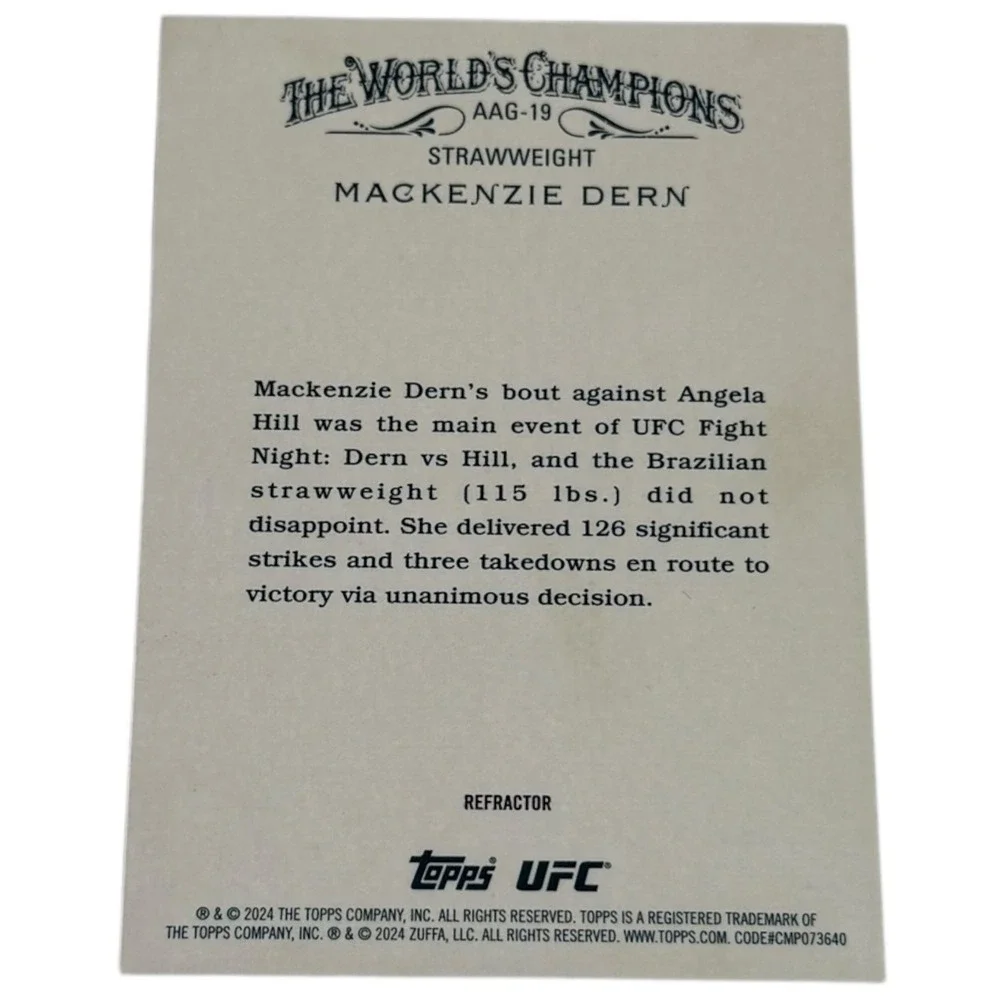 Mackenzie Dern 2024 Topps Chrome UFC The‎ World's Champions AAG-19 Refractor